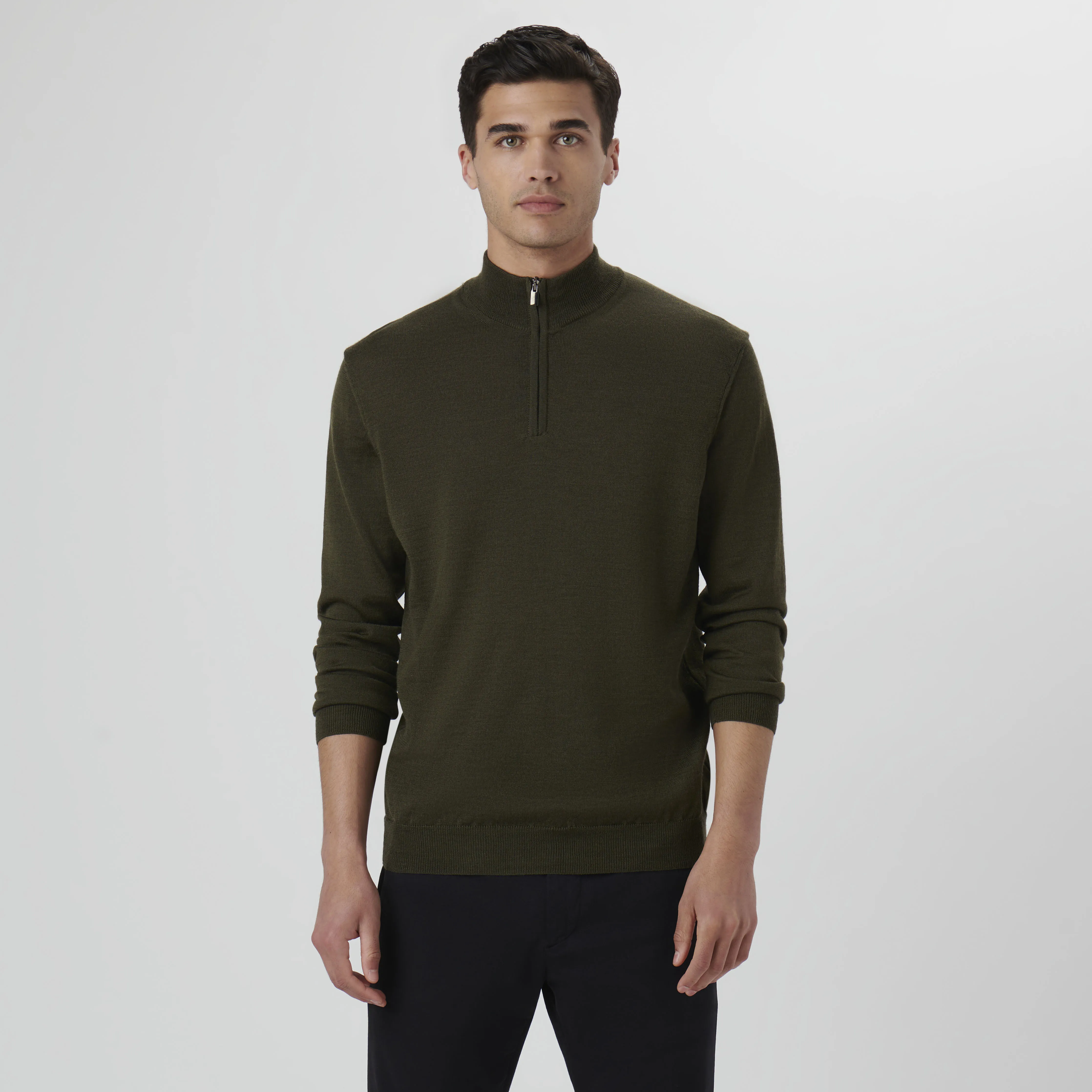 Super Merino Solid Quarter Zip Sweater