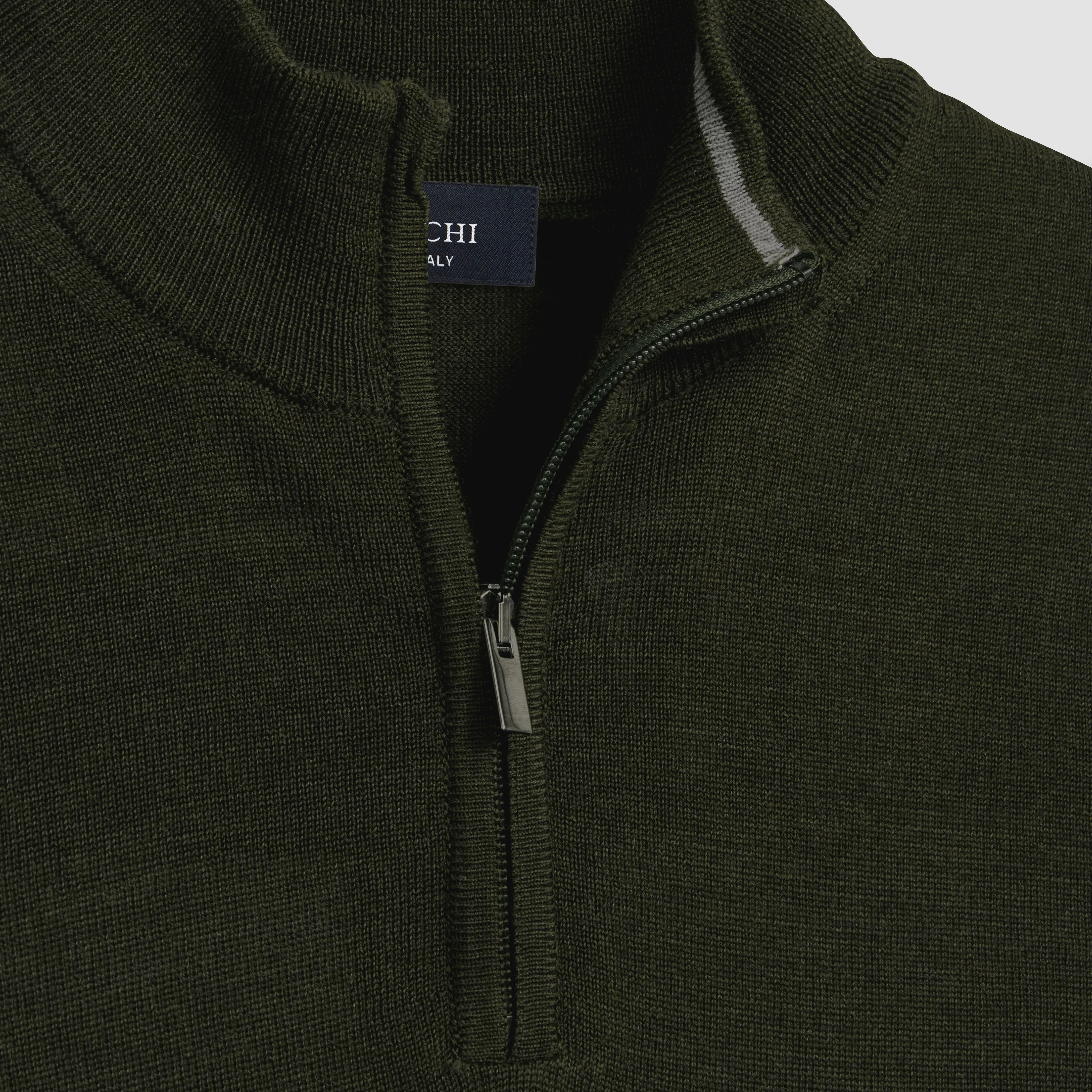 Super Merino Solid Quarter Zip Sweater