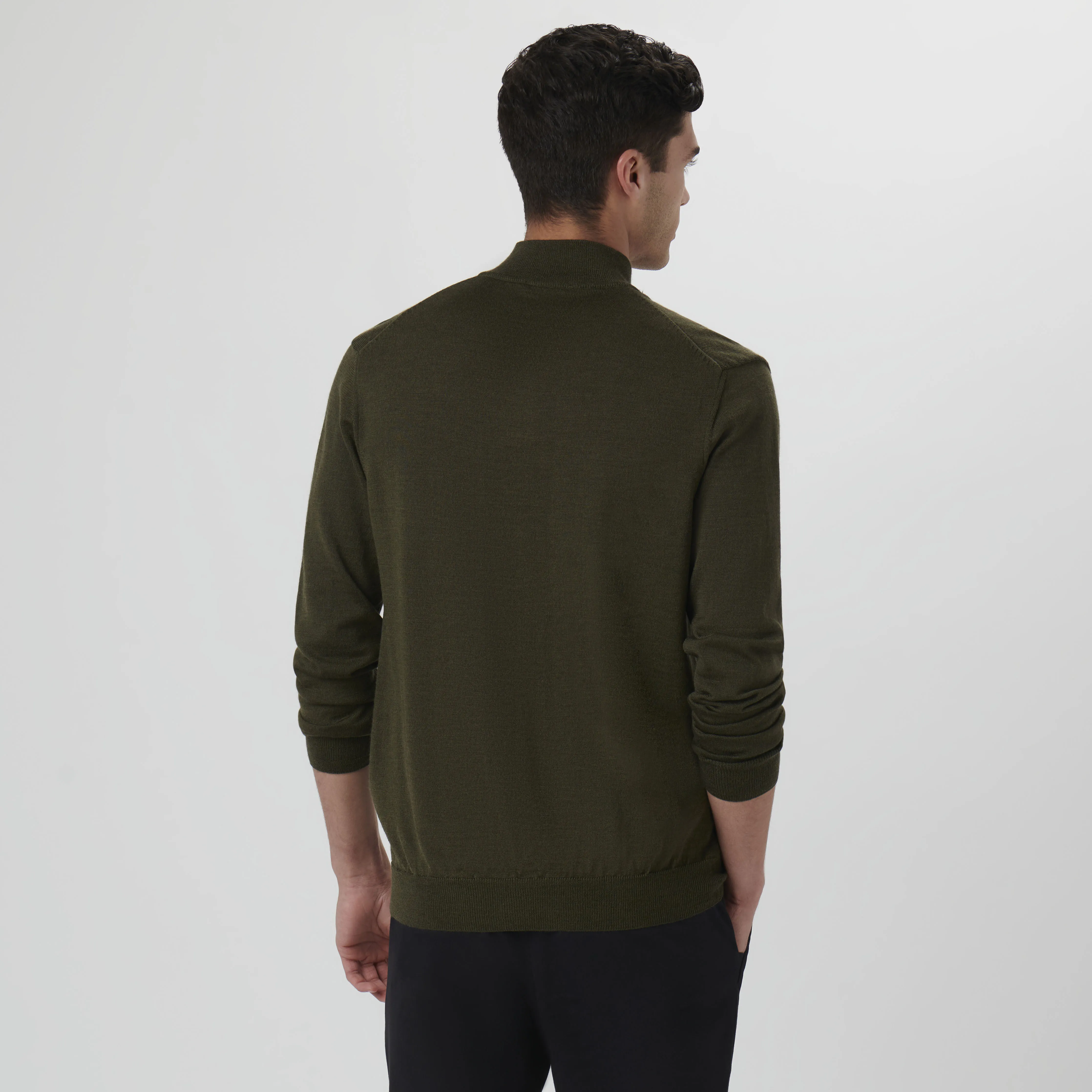 Super Merino Solid Quarter Zip Sweater