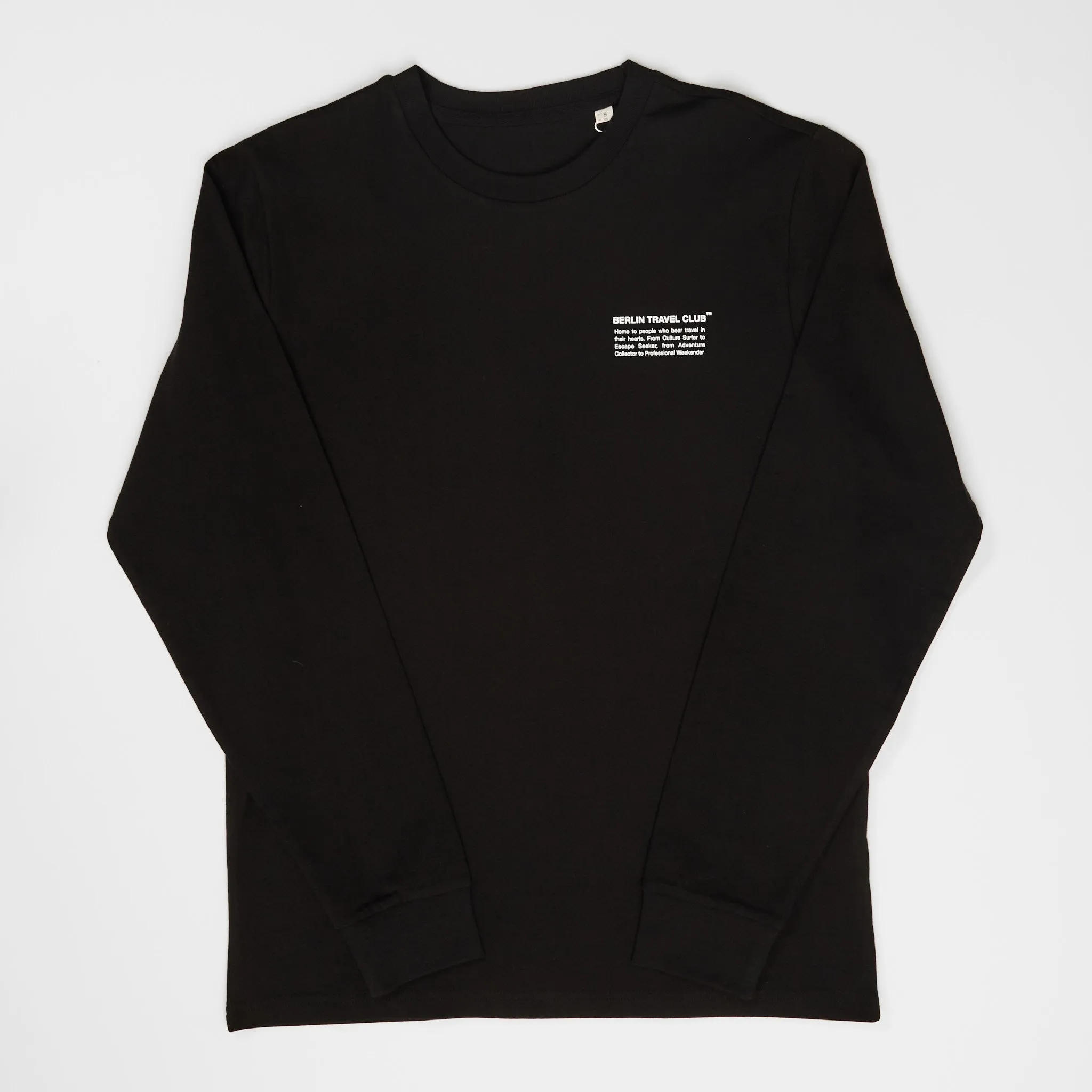 T-Shirt Long Sleeve "Berlin Travel Club Typo" - black