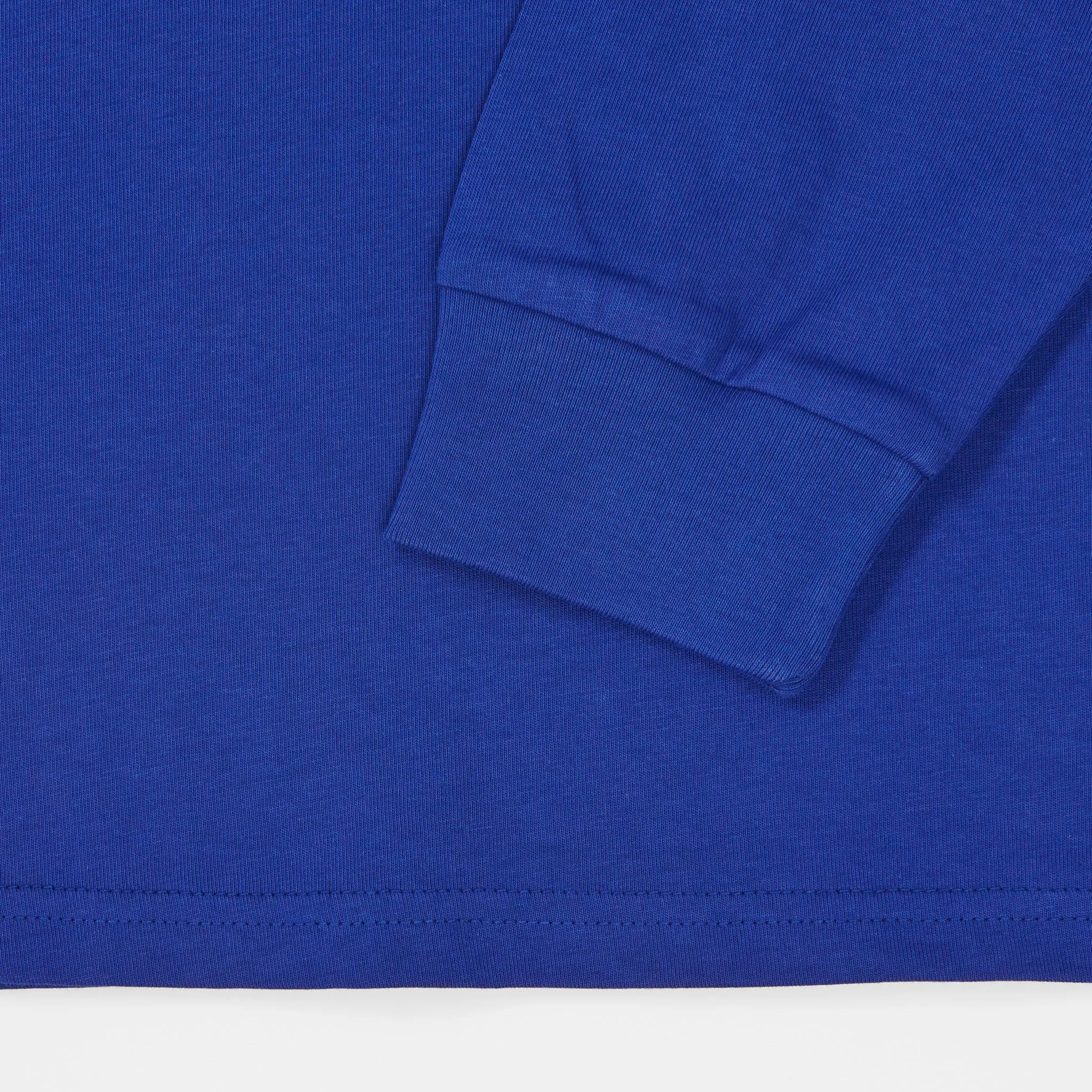 T-Shirt Long Sleeve "Berlin Travel Club Typo" - worker blue