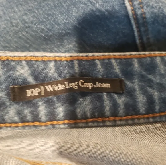 Talbots Wide Leg Crop Jeans Ombre New High Rise Relaxed Cotton Spandex Size 10P