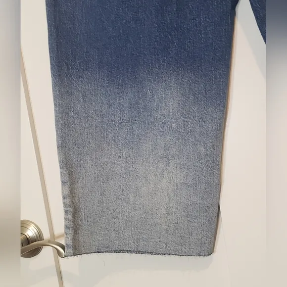 Talbots Wide Leg Crop Jeans Ombre New High Rise Relaxed Cotton Spandex Size 10P