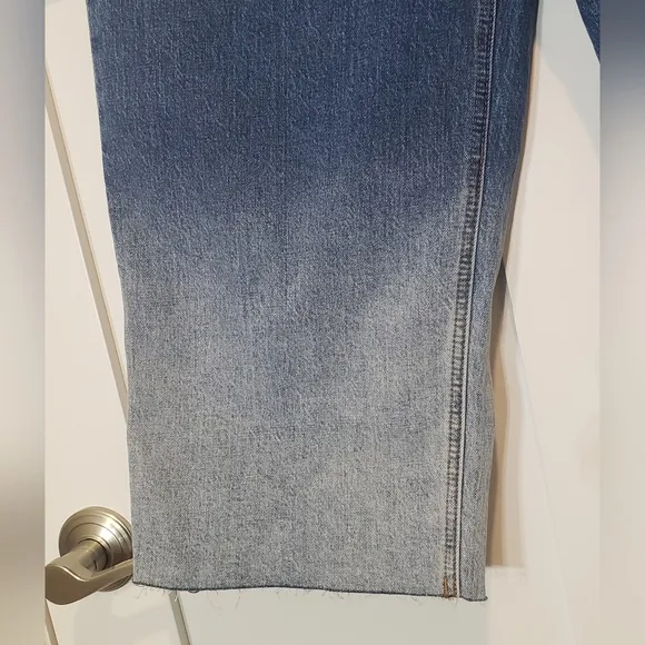 Talbots Wide Leg Crop Jeans Ombre New High Rise Relaxed Cotton Spandex Size 10P