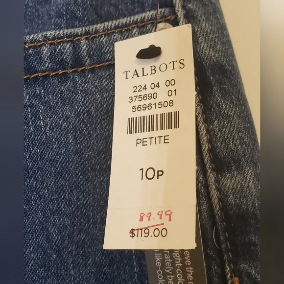 Talbots Wide Leg Crop Jeans Ombre New High Rise Relaxed Cotton Spandex Size 10P