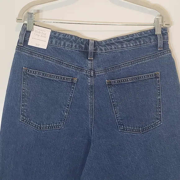 Talbots Wide Leg Crop Jeans Ombre New High Rise Relaxed Cotton Spandex Size 10P