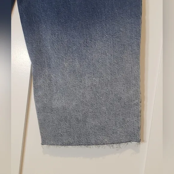 Talbots Wide Leg Crop Jeans Ombre New High Rise Relaxed Cotton Spandex Size 10P