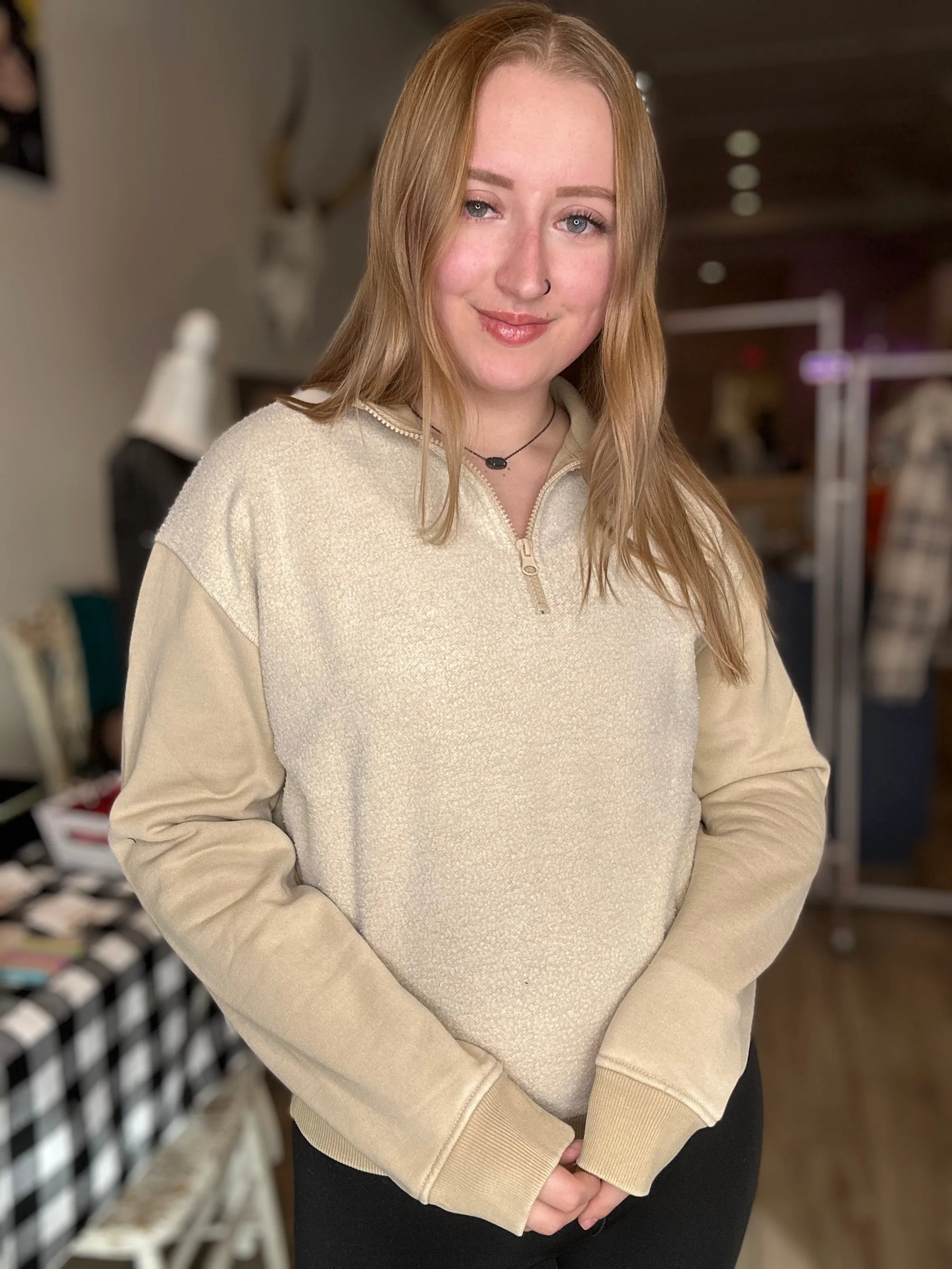 Taupe Vintage Fleece Pullover