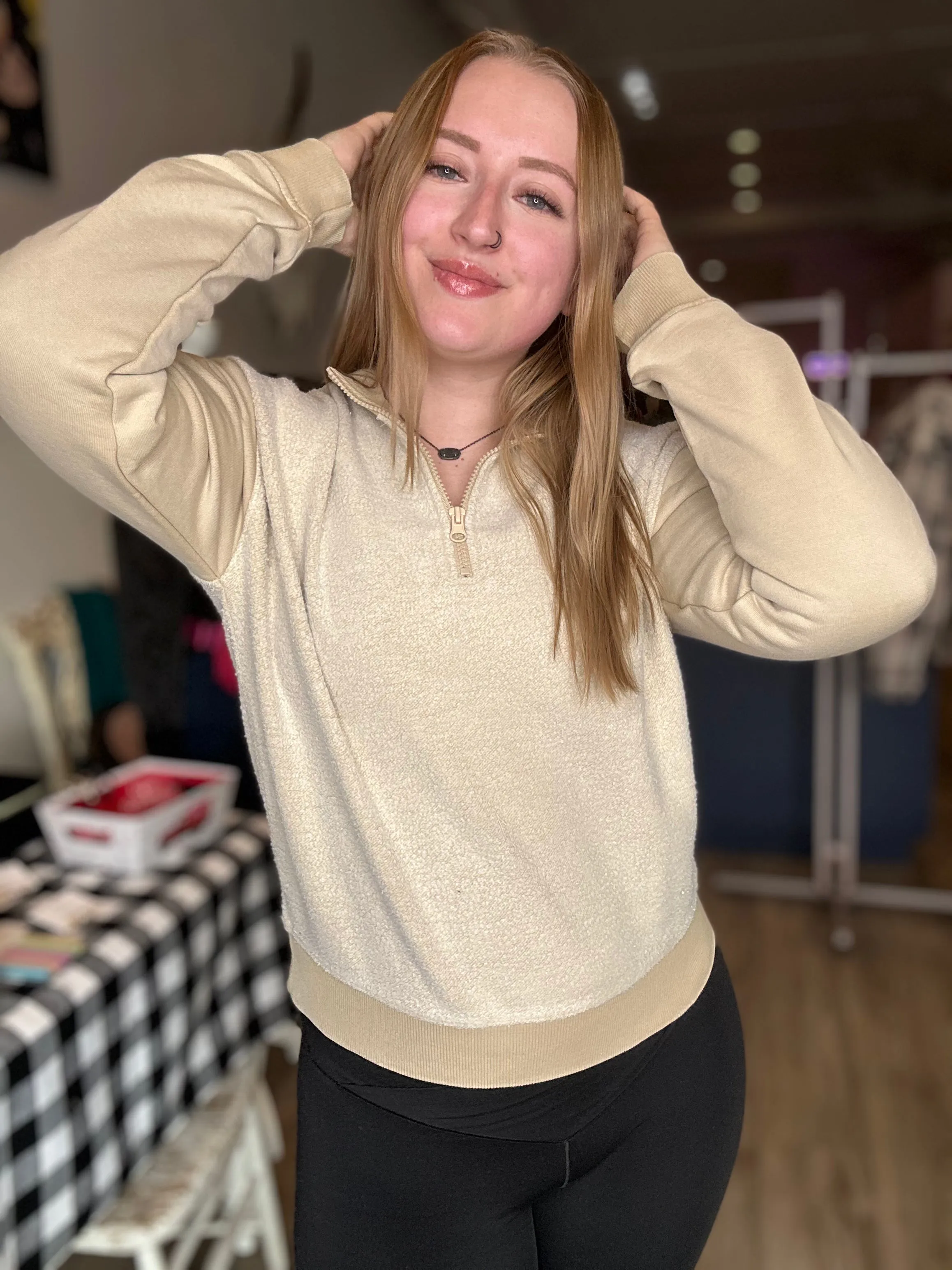 Taupe Vintage Fleece Pullover