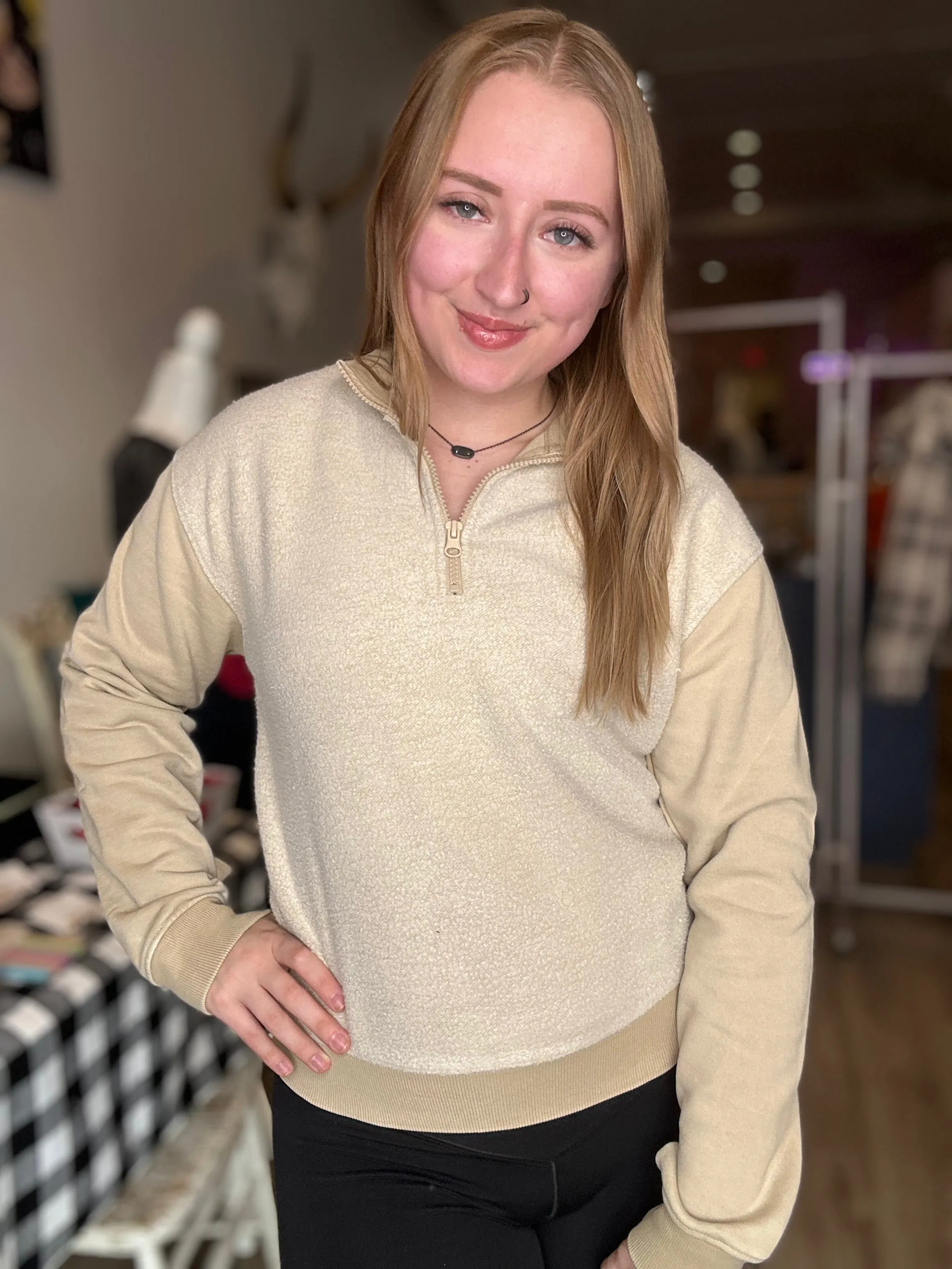 Taupe Vintage Fleece Pullover