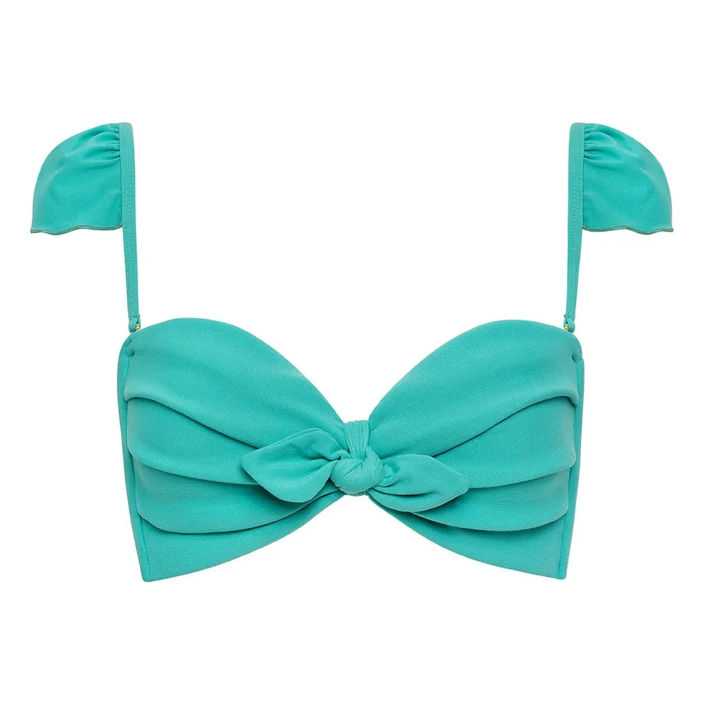Teal Cabana Bikini Top