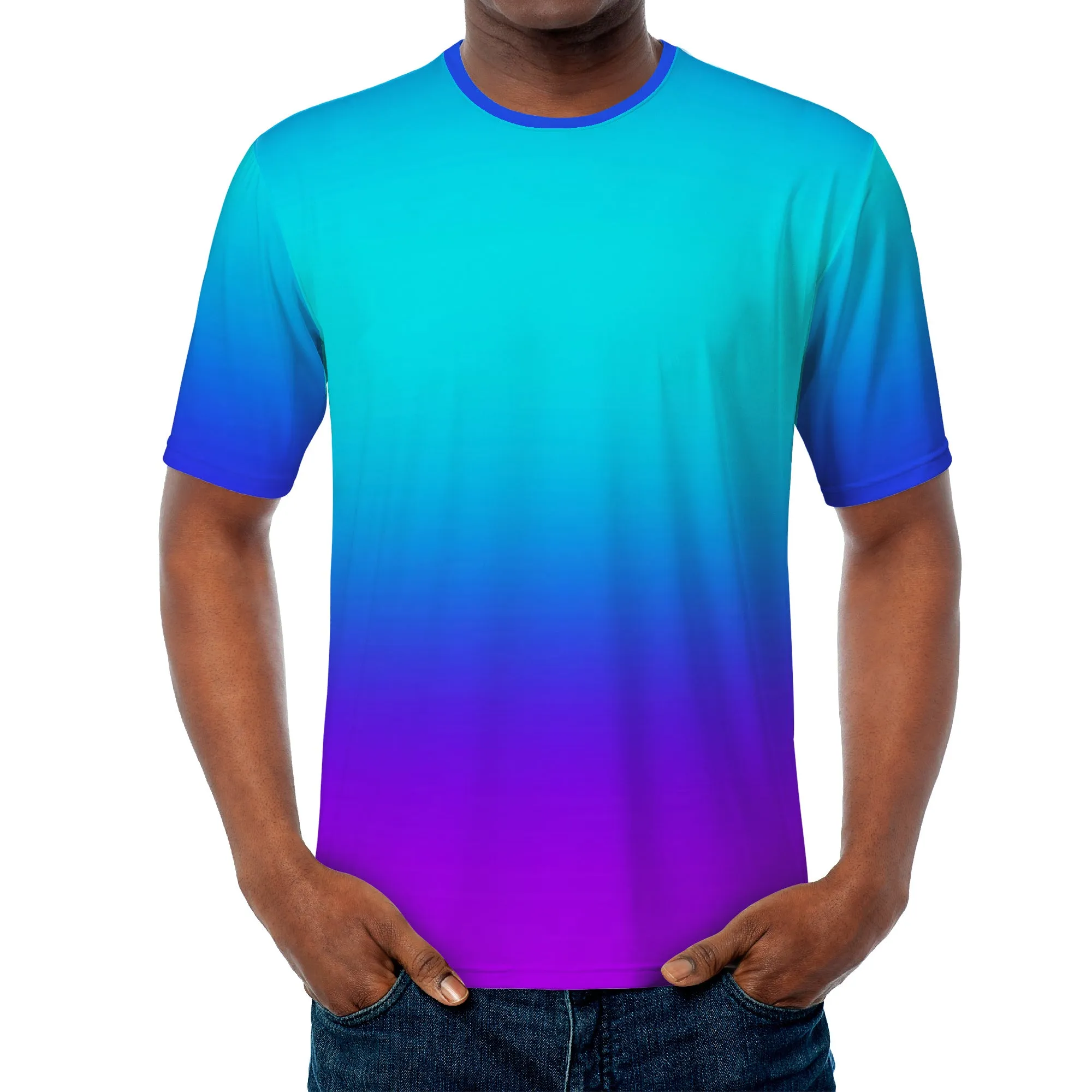 Teal Fade to Purple All Over Print Premium Men /Unisex Premium T-shirt