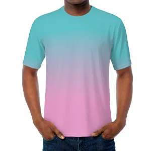Teal faded to Pink Men's/Unisex All Over Print T-Shirt