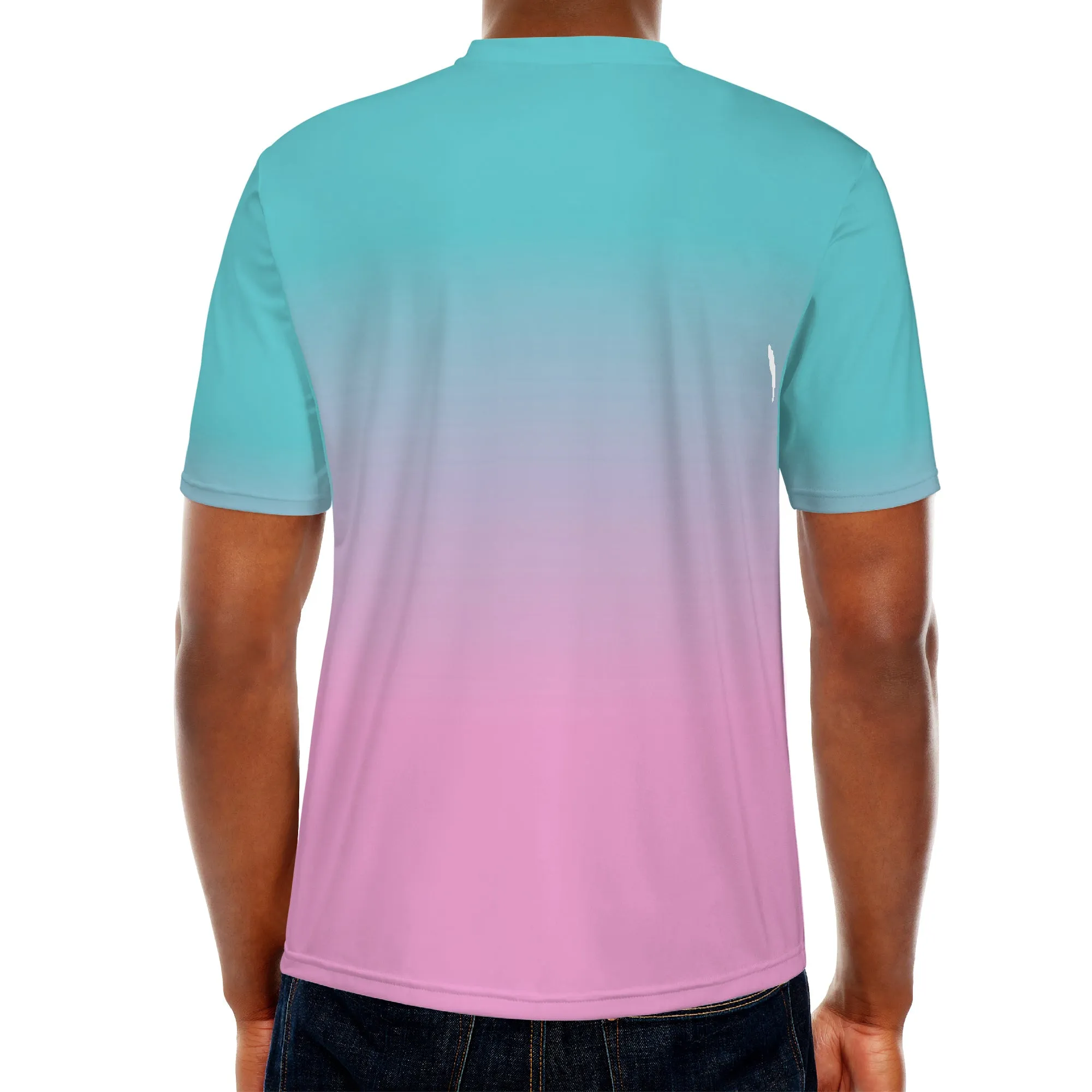 Teal faded to Pink Men's/Unisex All Over Print T-Shirt