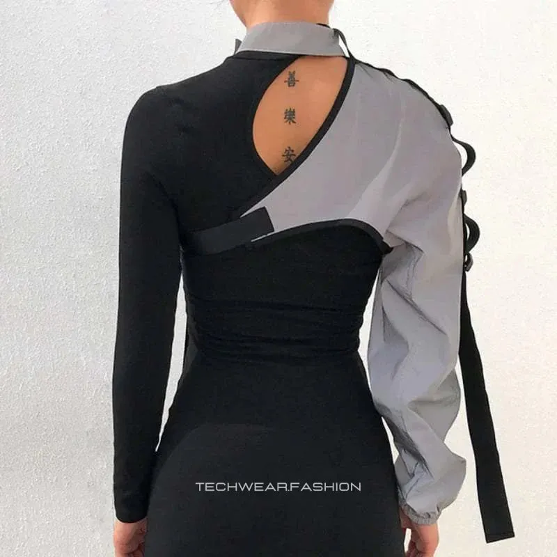 Techwear one shoulder top women