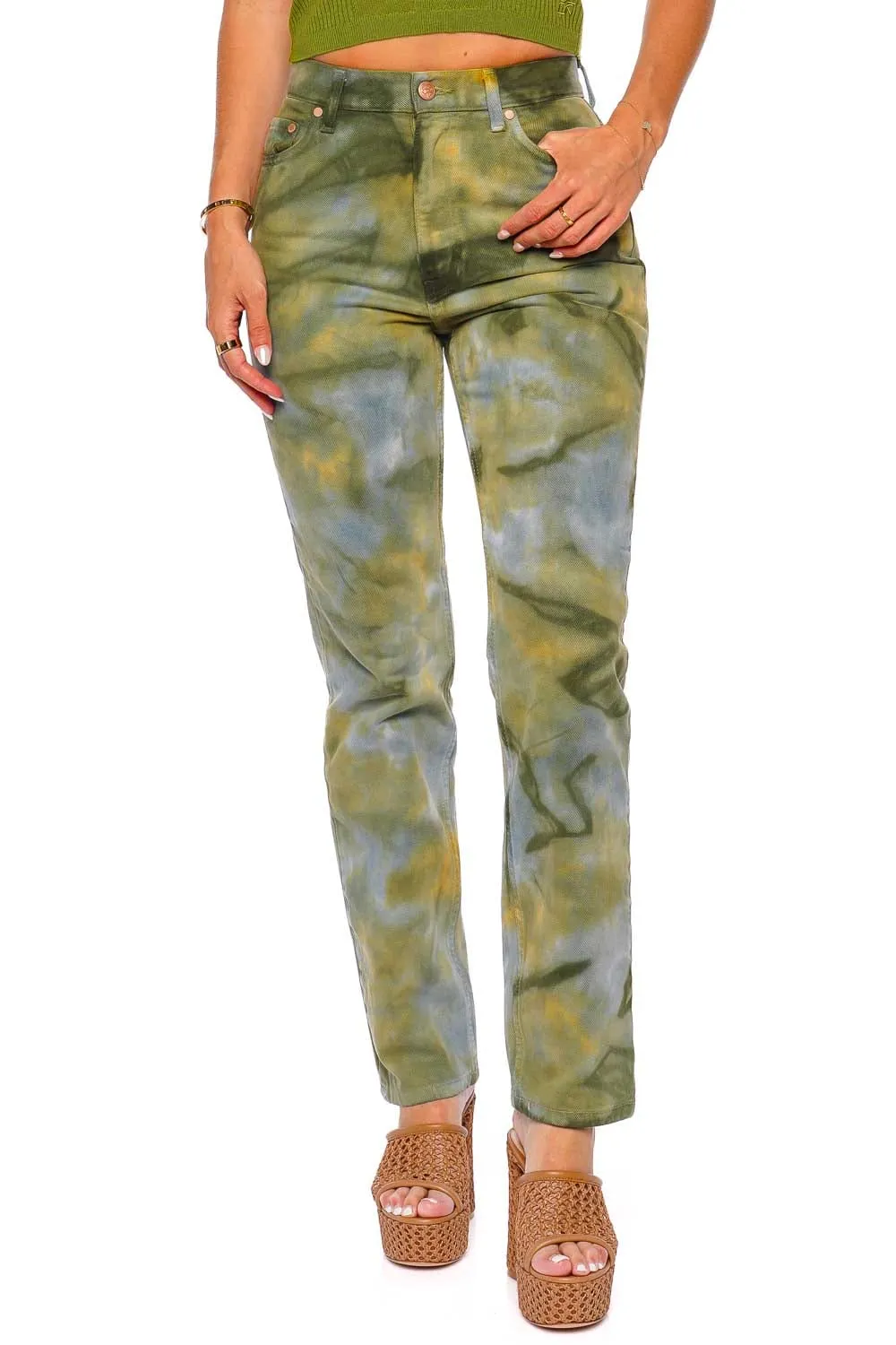 The Agnes Malachite Straight Leg Jeans