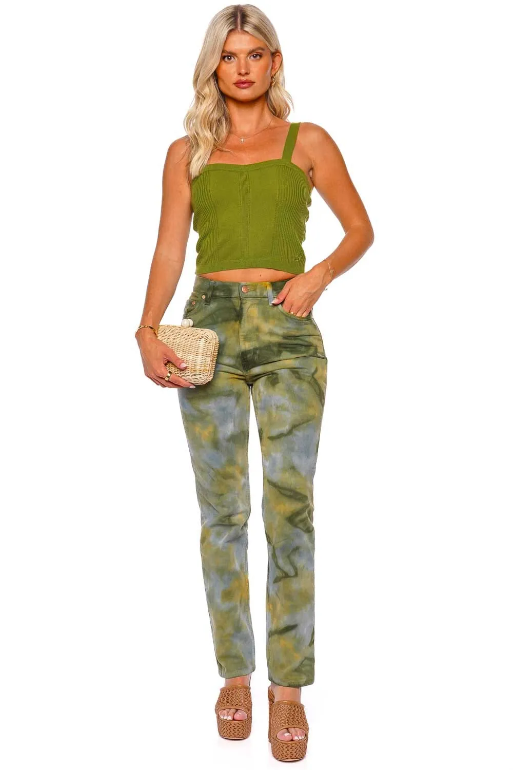 The Agnes Malachite Straight Leg Jeans