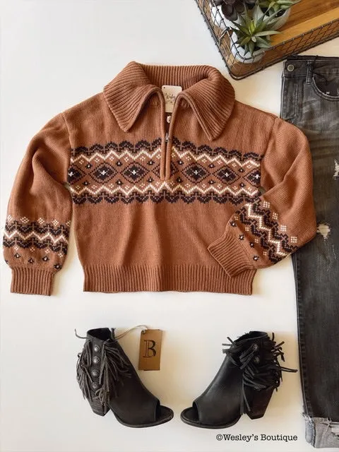 The Back To Breckenridge Quarter Zip Sweater