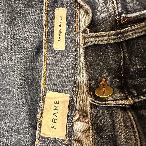 The Frame Denim Le High Straight Jean size 27 Blue Ankle