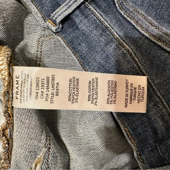 The Frame Denim Le High Straight Jean size 27 Blue Ankle