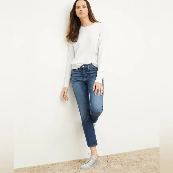 The Frame Denim Le High Straight Jean size 27 Blue Ankle