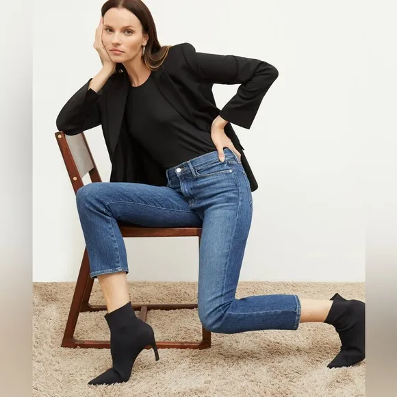 The Frame Denim Le High Straight Jean size 27 Blue Ankle