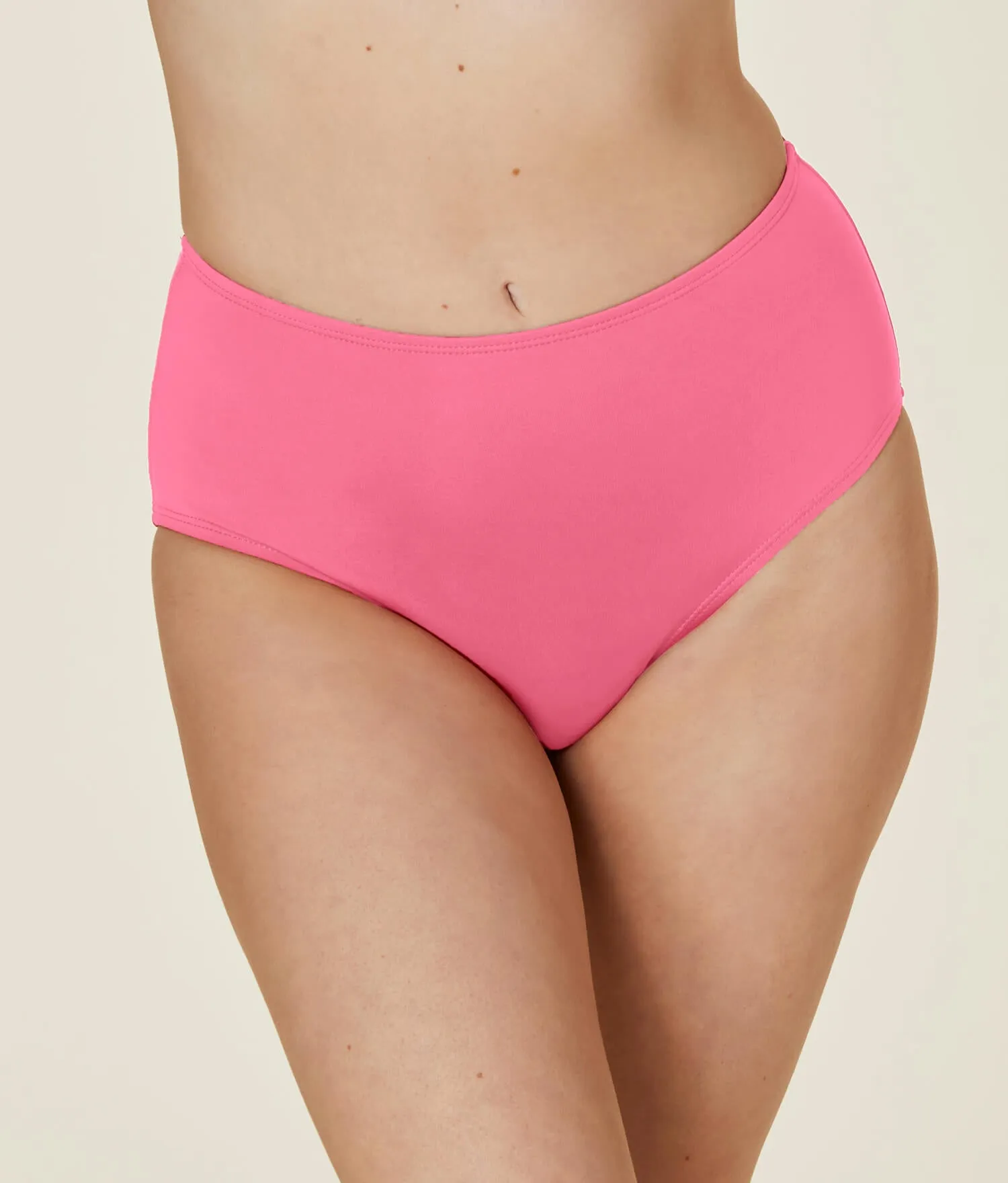 The High Waist Bikini Bottom - Glossy Eco Nylon - Blossom (Archive)