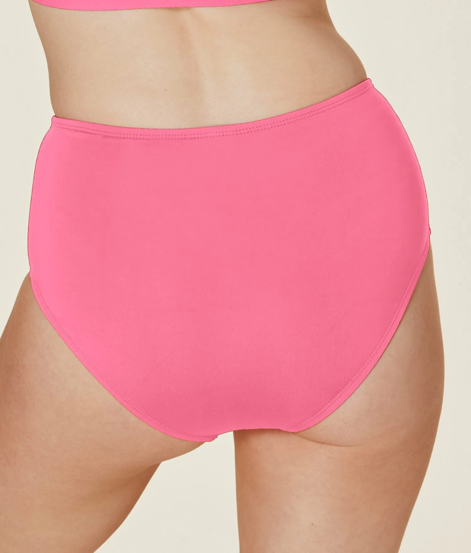 The High Waist Bikini Bottom - Glossy Eco Nylon - Blossom (Archive)