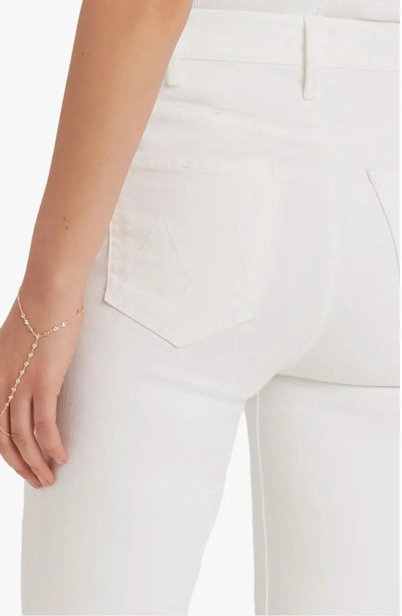 The Hustler High Waist Fray Hem Ankle Bootcut Jeans
