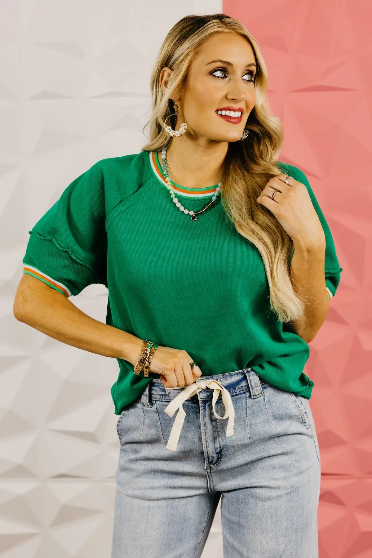 The Richie Raglan Ringer Knit Top