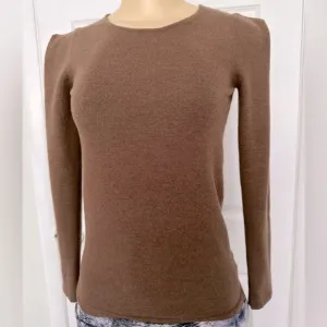 Theory Women's Brown Puffy Long Sleeve Top M