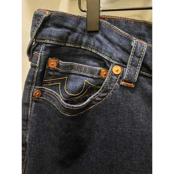 True Religion Billie mid rise straight jeans dark wash size 36