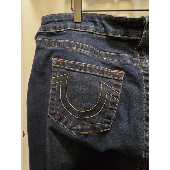 True Religion Billie mid rise straight jeans dark wash size 36