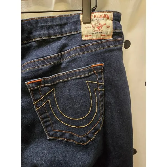 True Religion Billie mid rise straight jeans dark wash size 36
