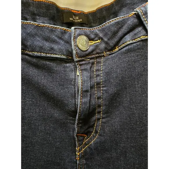 True Religion Billie mid rise straight jeans dark wash size 36
