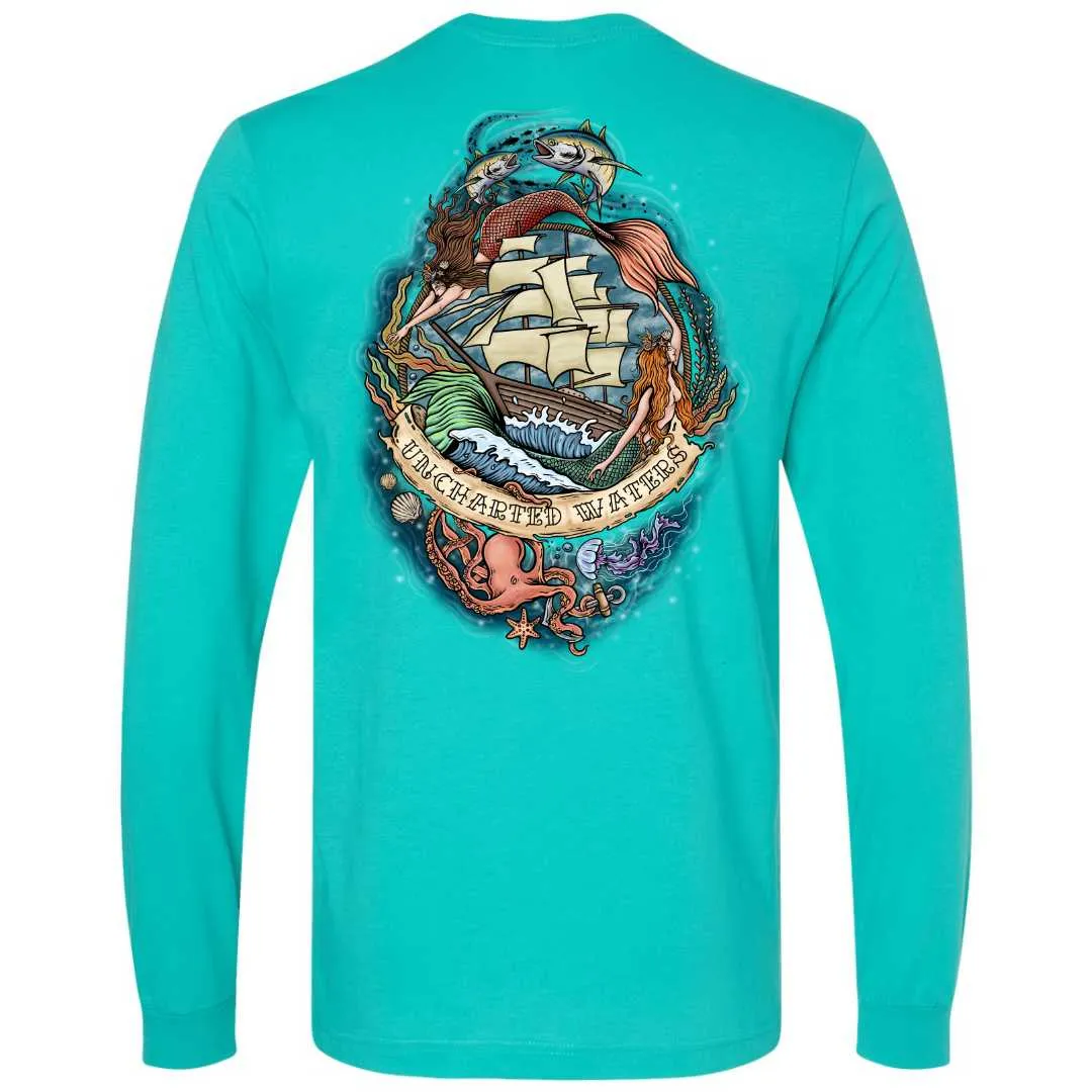 Uncharted Waters Long Sleeve T-Shirt (Teal)