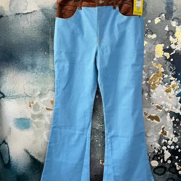 Unique Vintage x Smiley Happy Daisy High Rise Flare Jeans