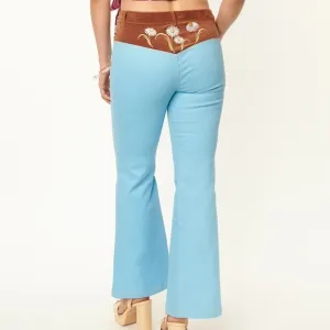 Unique Vintage x Smiley Happy Daisy High Rise Flare Jeans