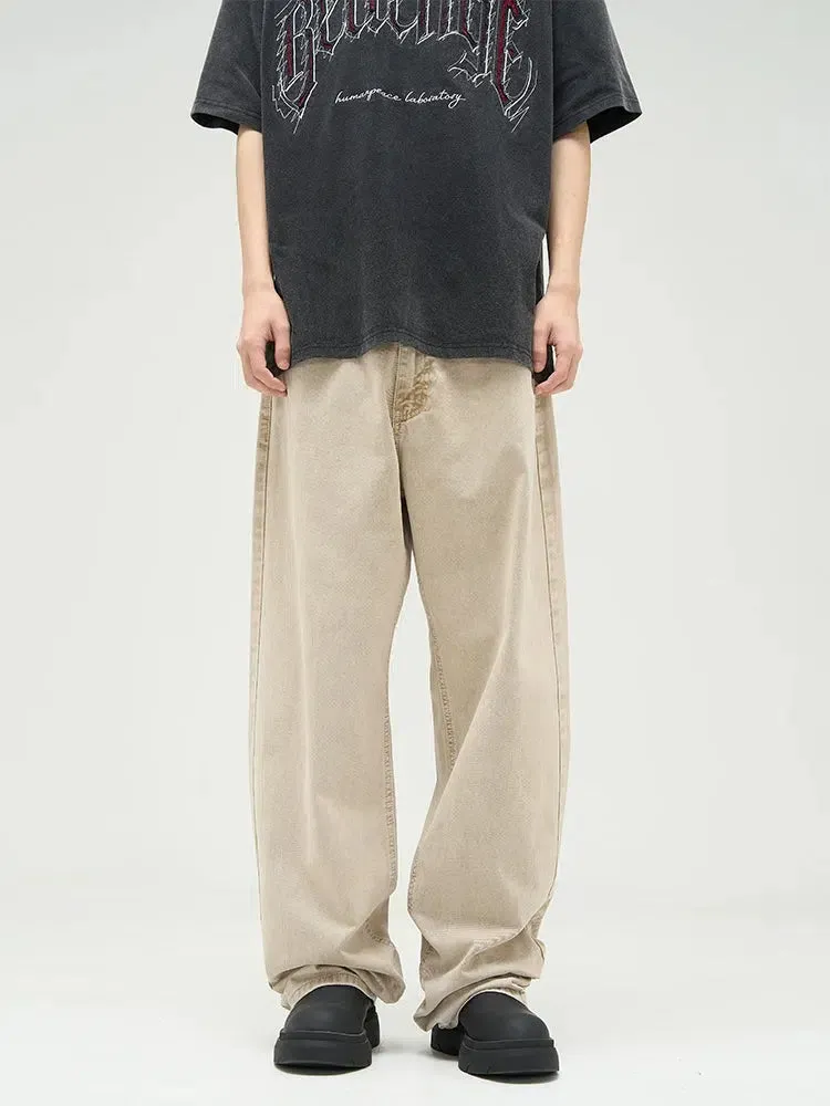 Unisex Retro Wide-leg Straight-leg Jeans