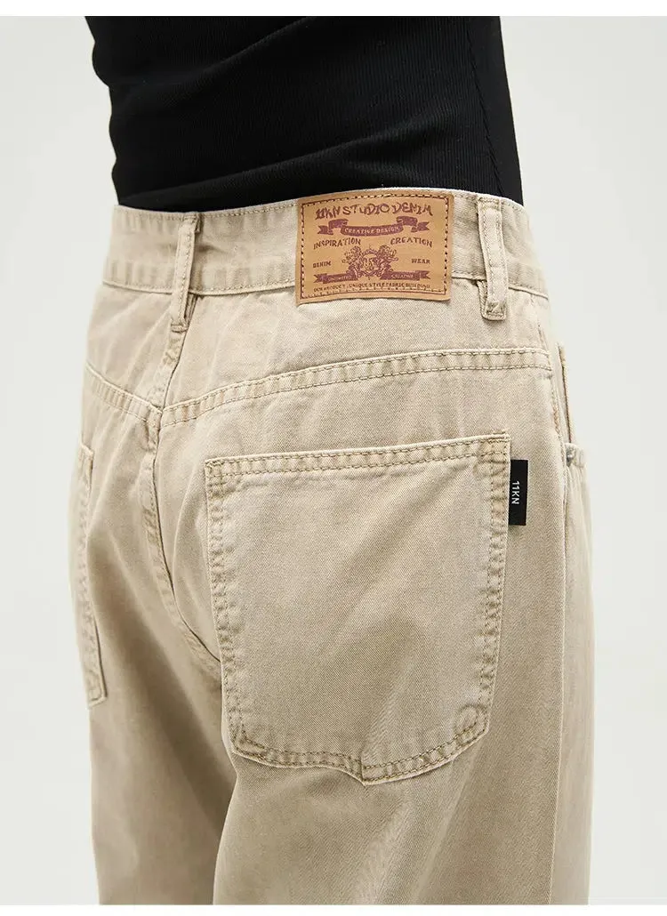 Unisex Retro Wide-leg Straight-leg Jeans