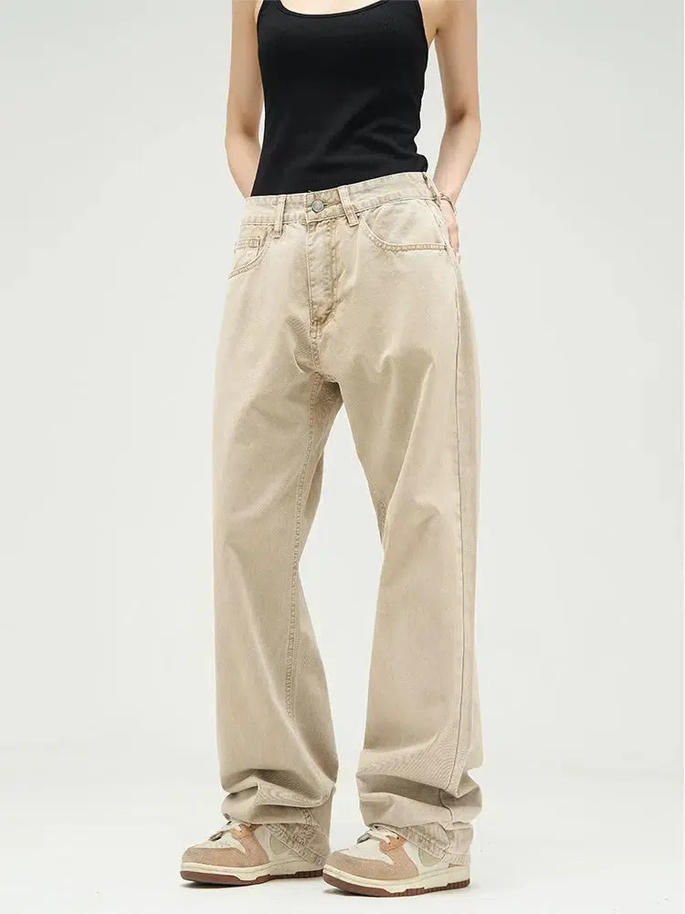 Unisex Retro Wide-leg Straight-leg Jeans