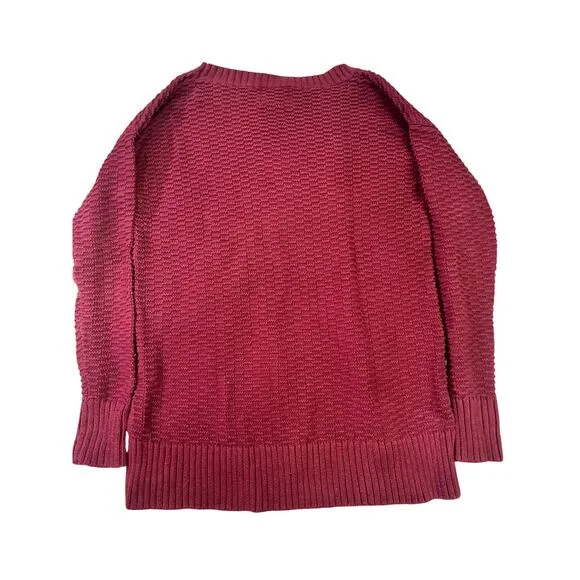 United By Blue Organic Cotton Pullover Crew Neck Knit Sweater Women’s S Rosewood