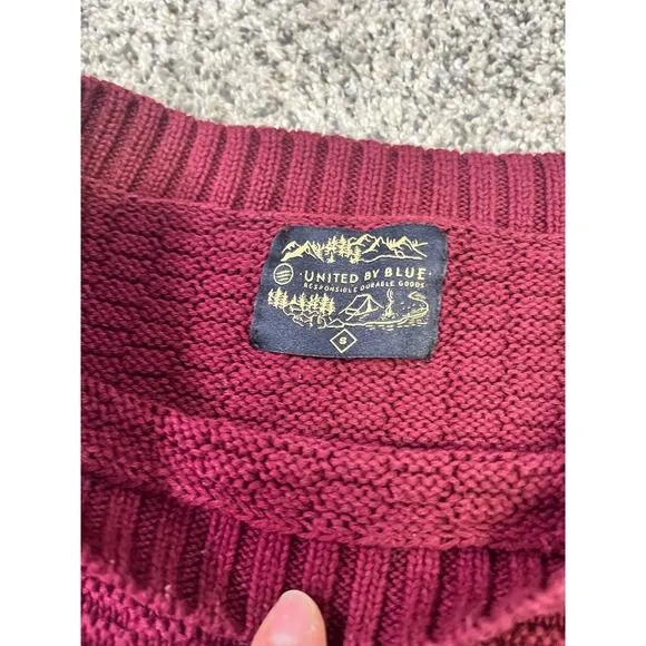 United By Blue Organic Cotton Pullover Crew Neck Knit Sweater Women’s S Rosewood