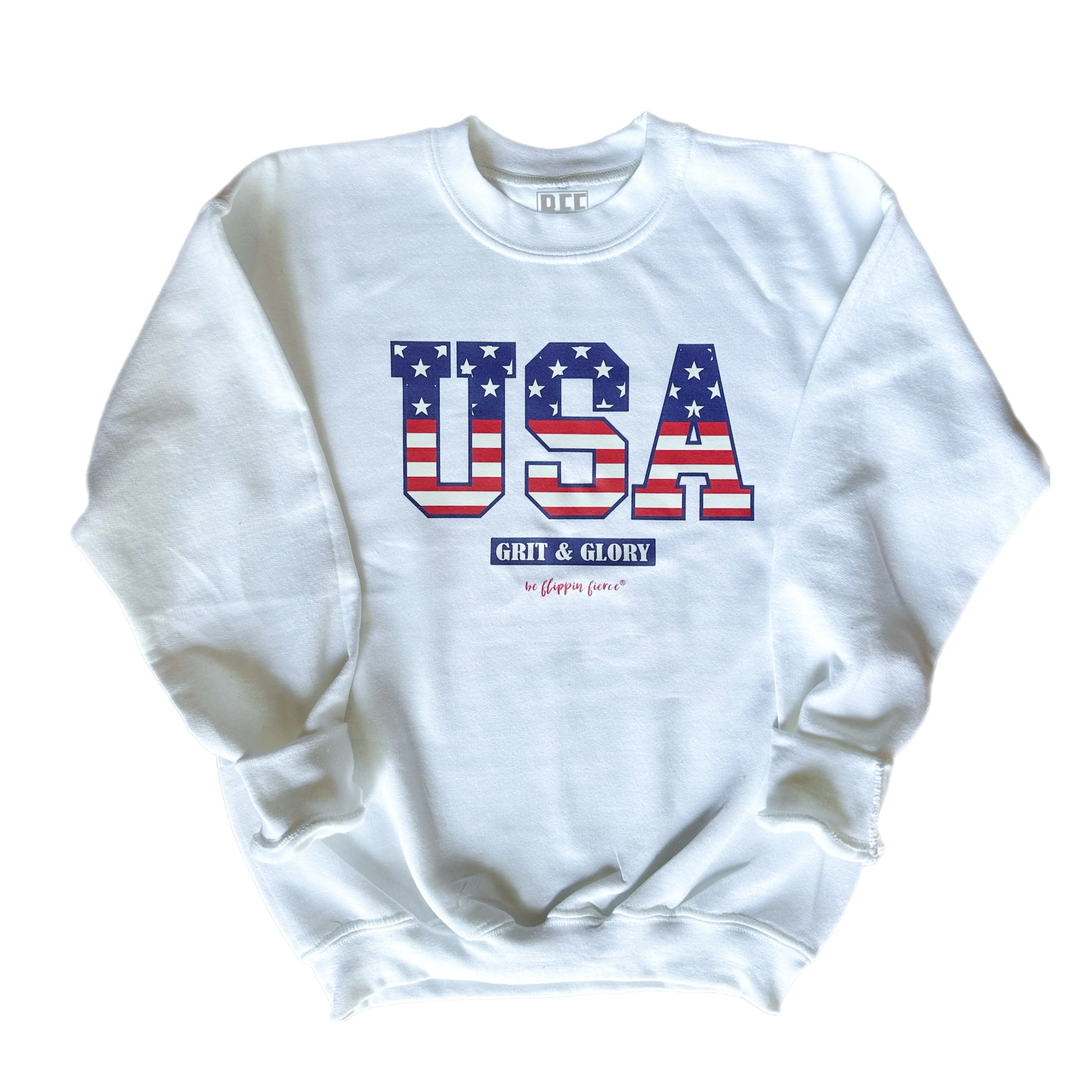 USA Grit & Glory Flag Crewneck Sweatshirt