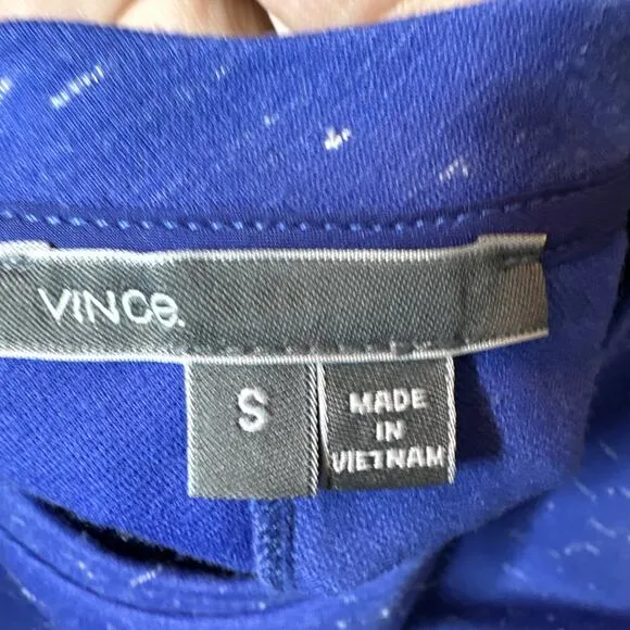 Vince Speckled Sweater Blue Silk blend Crew Neck Long Sleeve Size Small