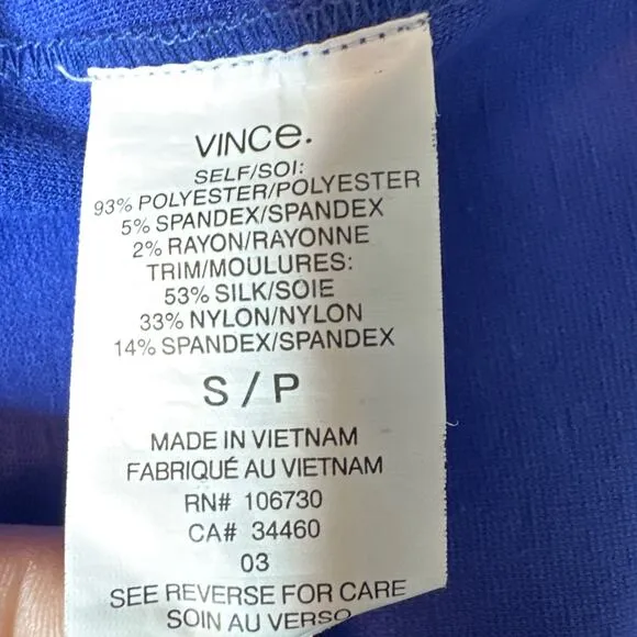 Vince Speckled Sweater Blue Silk blend Crew Neck Long Sleeve Size Small