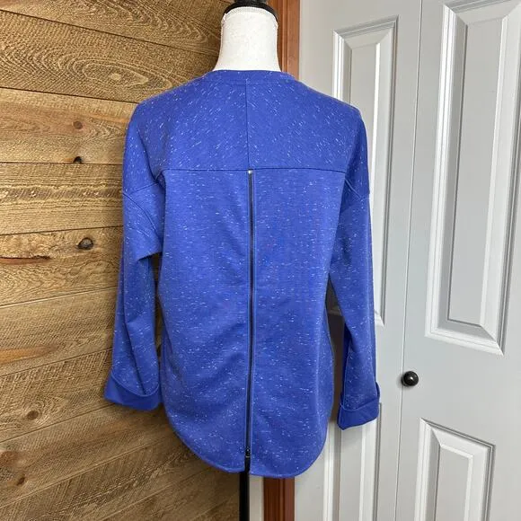 Vince Speckled Sweater Blue Silk blend Crew Neck Long Sleeve Size Small