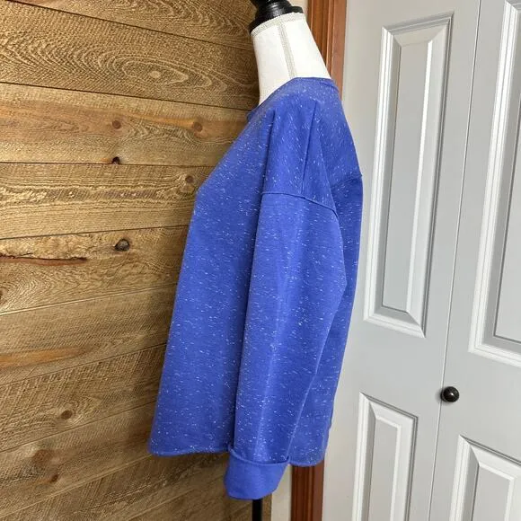 Vince Speckled Sweater Blue Silk blend Crew Neck Long Sleeve Size Small
