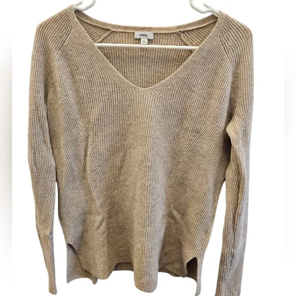 Vince Womens Sweater Solid Wool Cashmere
