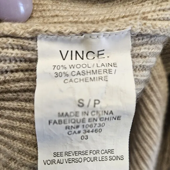 Vince Womens Sweater Solid Wool Cashmere